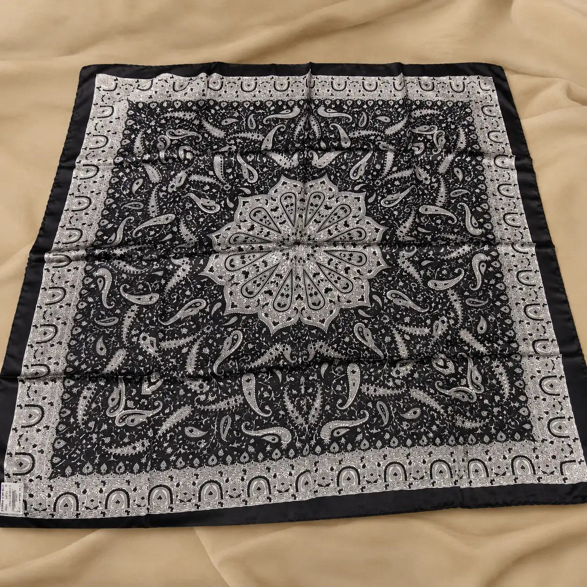 Black Paisley Silk Scarf