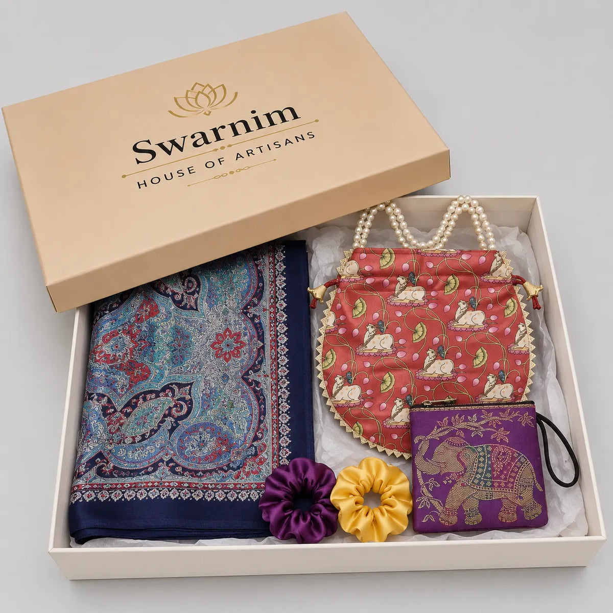 Azure Heritage Paisley Silk Scarf