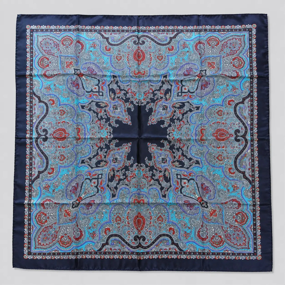 Azure Heritage Paisley Silk Scarf